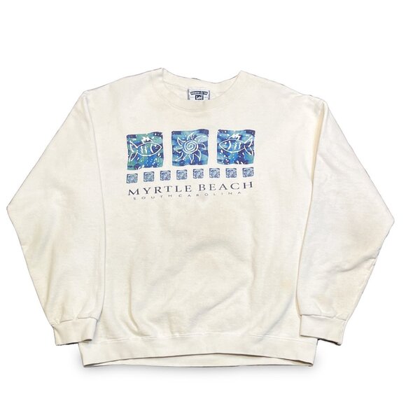 Vintage Lee Myrtle Beach White Crewneck - Picture 1 of 5